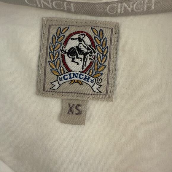 Cinch Mens White Button Down Long Sleeve Shirt XS Western Classic Fit Solid Work - Picture 8 of 15